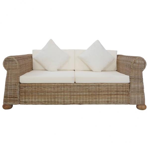 2-Sitzer-Sofa mit Auflagen Natur Rattan | Sofas | Wohnzimmer | Möbel