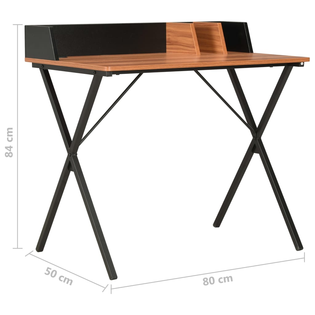 Schreibtisch Schwarz und Braun 80x50x84 cm Schreibtische