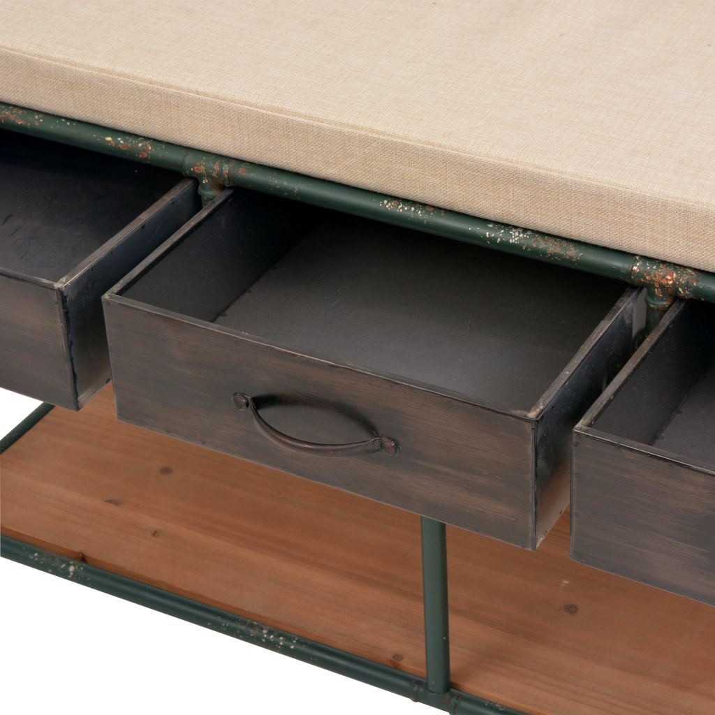 Aufbewahrungsbank mit Kissen 107,5 x 34,5 x 59 cm | Sitztruhen und