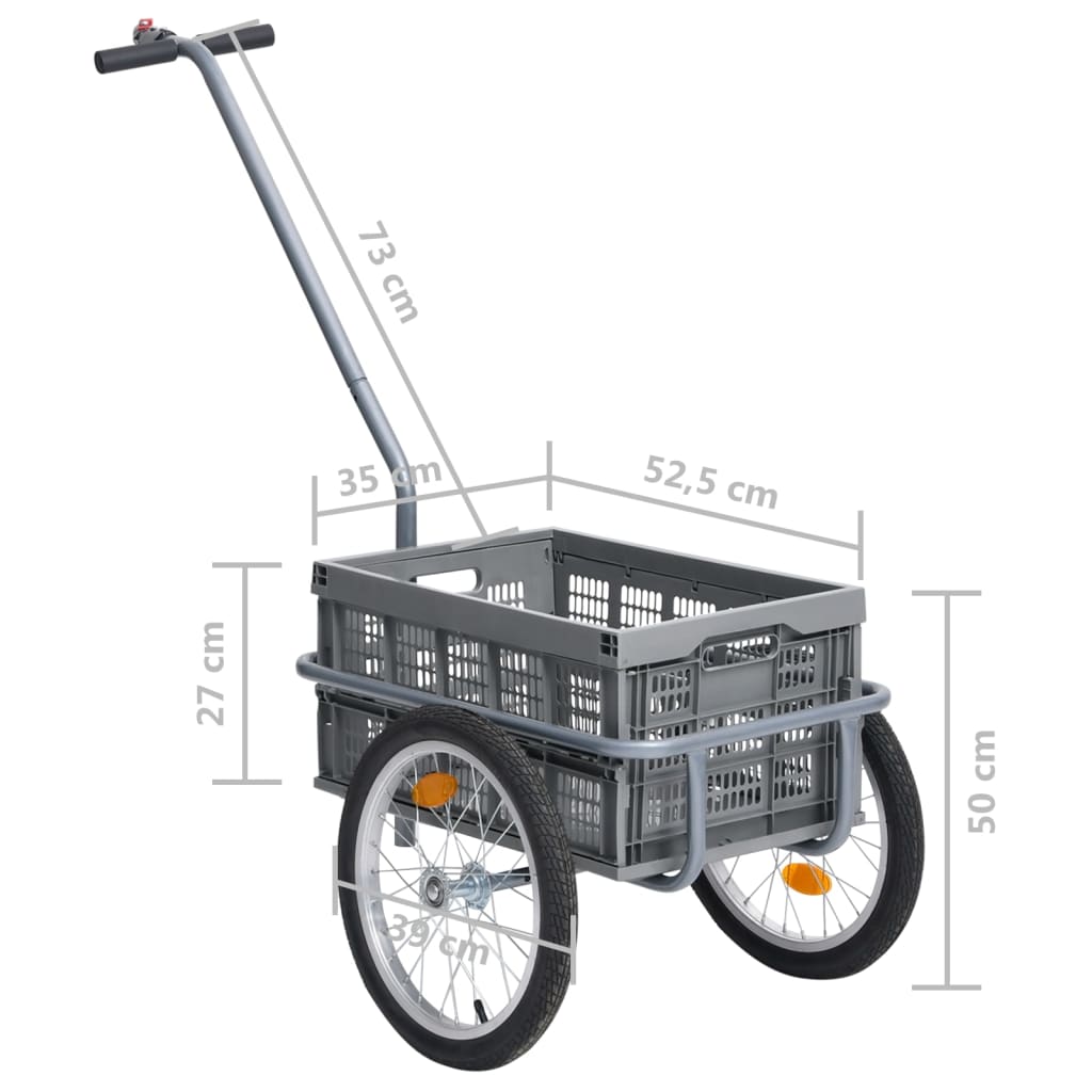 FahrradLastenanhänger Faltbare Transportbox 50 L Grau 150