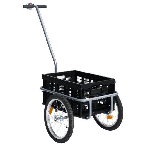 FahrradLastenanhänger Faltbare Transportbox 50 L Schwarz